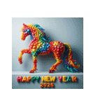 バルーンアート 2026年 あけおめ 馬 年賀状（個別スタンプ：22）