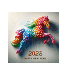 バルーンアート 2026年 あけおめ 馬 年賀状（個別スタンプ：28）
