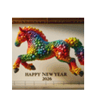 バルーンアート 2026年 あけおめ 馬 年賀状（個別スタンプ：29）