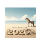 サンドアート 2026年 あけおめ 馬 年賀状（個別スタンプ：4）