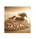 サンドアート 2026年 あけおめ 馬 年賀状（個別スタンプ：9）