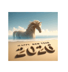 サンドアート 2026年 あけおめ 馬 年賀状（個別スタンプ：12）