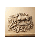 サンドアート 2026年 あけおめ 馬 年賀状（個別スタンプ：15）