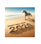 サンドアート 2026年 あけおめ 馬 年賀状（個別スタンプ：18）