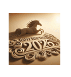 サンドアート 2026年 あけおめ 馬 年賀状（個別スタンプ：21）