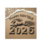 サンドアート 2026年 あけおめ 馬 年賀状（個別スタンプ：23）