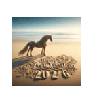 サンドアート 2026年 あけおめ 馬 年賀状（個別スタンプ：24）