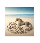 サンドアート 2026年 あけおめ 馬 年賀状（個別スタンプ：29）