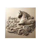 サンドアート 2026年 あけおめ 馬 年賀状（個別スタンプ：30）