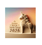 サンドアート 2026年 あけおめ 馬 年賀状（個別スタンプ：31）