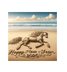 サンドアート 2026年 あけおめ 馬 年賀状（個別スタンプ：33）