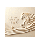 サンドアート 2026年 あけおめ 馬 年賀状（個別スタンプ：38）