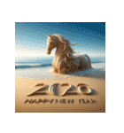 サンドアート 2026年 あけおめ 馬 年賀状（個別スタンプ：40）