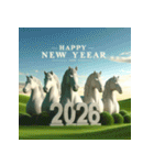 石像 2026年 あけおめ 馬 年賀状（個別スタンプ：5）