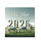 石像 2026年 あけおめ 馬 年賀状（個別スタンプ：8）