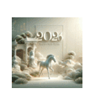 石像 2026年 あけおめ 馬 年賀状（個別スタンプ：17）