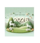 石像 2026年 あけおめ 馬 年賀状（個別スタンプ：23）