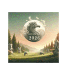 石像 2026年 あけおめ 馬 年賀状（個別スタンプ：25）