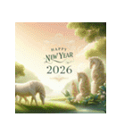 石像 2026年 あけおめ 馬 年賀状（個別スタンプ：33）