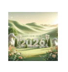 石像 2026年 あけおめ 馬 年賀状（個別スタンプ：35）