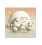 石像 2026年 あけおめ 馬 年賀状（個別スタンプ：37）