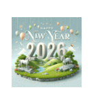 石像 2026年 あけおめ 馬 年賀状（個別スタンプ：38）