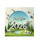 石像 2026年 あけおめ 馬 年賀状（個別スタンプ：40）