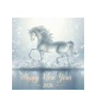 氷像 2026年 あけおめ 馬 年賀状（個別スタンプ：1）