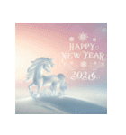 氷像 2026年 あけおめ 馬 年賀状（個別スタンプ：2）