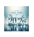 氷像 2026年 あけおめ 馬 年賀状（個別スタンプ：3）