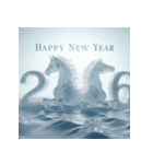 氷像 2026年 あけおめ 馬 年賀状（個別スタンプ：4）