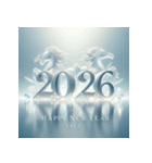 氷像 2026年 あけおめ 馬 年賀状（個別スタンプ：7）