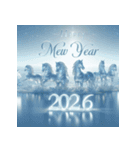 氷像 2026年 あけおめ 馬 年賀状（個別スタンプ：11）