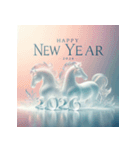 氷像 2026年 あけおめ 馬 年賀状（個別スタンプ：12）