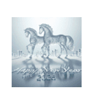 氷像 2026年 あけおめ 馬 年賀状（個別スタンプ：13）