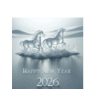 氷像 2026年 あけおめ 馬 年賀状（個別スタンプ：14）