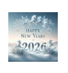 氷像 2026年 あけおめ 馬 年賀状（個別スタンプ：17）
