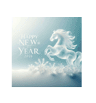 氷像 2026年 あけおめ 馬 年賀状（個別スタンプ：19）