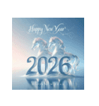 氷像 2026年 あけおめ 馬 年賀状（個別スタンプ：21）