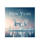 氷像 2026年 あけおめ 馬 年賀状（個別スタンプ：22）