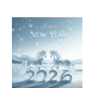 氷像 2026年 あけおめ 馬 年賀状（個別スタンプ：24）