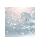 氷像 2026年 あけおめ 馬 年賀状（個別スタンプ：26）