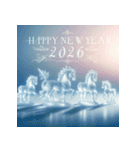 氷像 2026年 あけおめ 馬 年賀状（個別スタンプ：27）