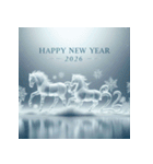 氷像 2026年 あけおめ 馬 年賀状（個別スタンプ：28）