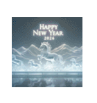 氷像 2026年 あけおめ 馬 年賀状（個別スタンプ：30）