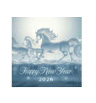 氷像 2026年 あけおめ 馬 年賀状（個別スタンプ：31）