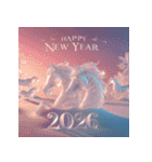 氷像 2026年 あけおめ 馬 年賀状（個別スタンプ：35）