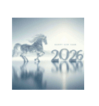 氷像 2026年 あけおめ 馬 年賀状（個別スタンプ：37）
