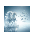 氷像 2026年 あけおめ 馬 年賀状（個別スタンプ：38）