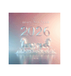 氷像 2026年 あけおめ 馬 年賀状（個別スタンプ：39）